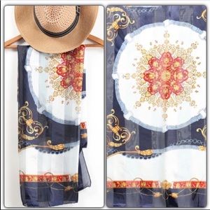 New Navy Silky Scarf